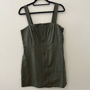 Green Pleather Zipper Dress sz M